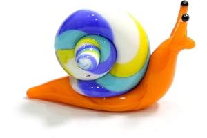 HXSCOO Ornamenti di figurine in miniatura di lumache in vetro di Murano fatti a mano Collezione di animali carini for la casa Decorazioni for il giardino Regali di capodanno for bambini ( Color : Arancia , S