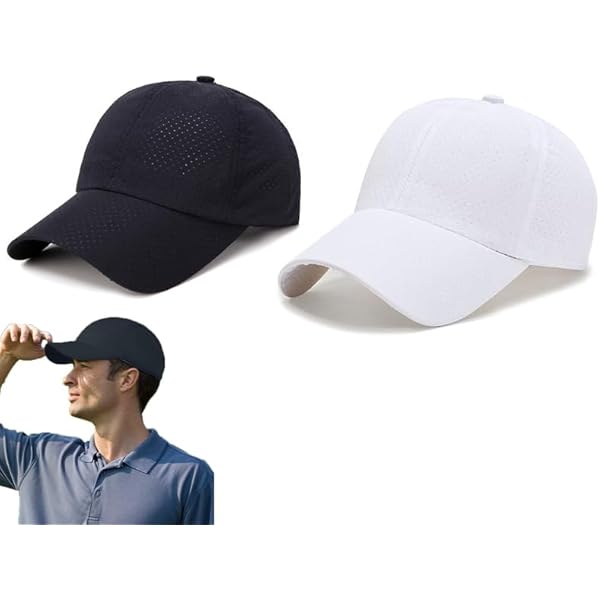 SAIIURV Lot De 2 Casquettes De Baseball Blanches Et Noires Pour Hommes