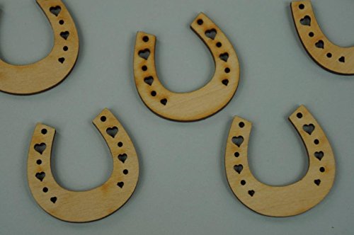 20 x Holz kleine Hufeisen unlackiert Formen Geschenk blanko Craft Dekoration WX25 - 3