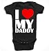 'I Love My Daddy' cute unisex babygrow bodysuit (0-3 months, Black)