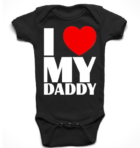 'I Love My Daddy' cute unisex babygrow bodysuit (0-3 months, Black)