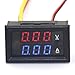 Produktbild DROK® 0,28" 100V DC Mini Digital Voltmeter Ammeter Volt Amp Panel Meter LED Dual Display Voltanzeige Strom Spannungsmessung Combo Tester Ampèremeter Voltage Gauge für Auto Car Motorrad Motorcycle Autobatterie 2in1 (Rot+Blau; 5A)