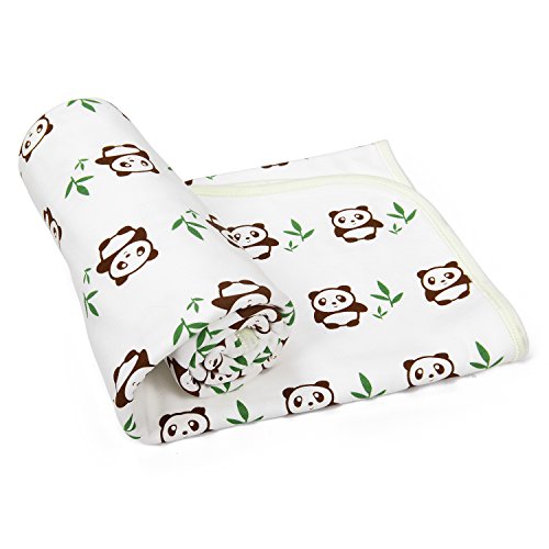 Babydecke / Kinderdecke / Babybettdecke / Erstlingsdecke mit niedlichem Panda Motiv aus SUPER KUSCHELIGER Baumwolle für Jungen und Mädchen