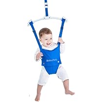 Sauteur De Porte Pour Bébé 6-24 Mois - Siège Réglable Avec Sangles - Développe La Motricité - Bleu