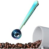Mandallı Kahve &Ouml;l&ccedil;&uuml; Kaşığı Silver &Ccedil;ok Fonksiyonlu Paslanmaz &Ccedil;elik Kaşık (Titanyum)
