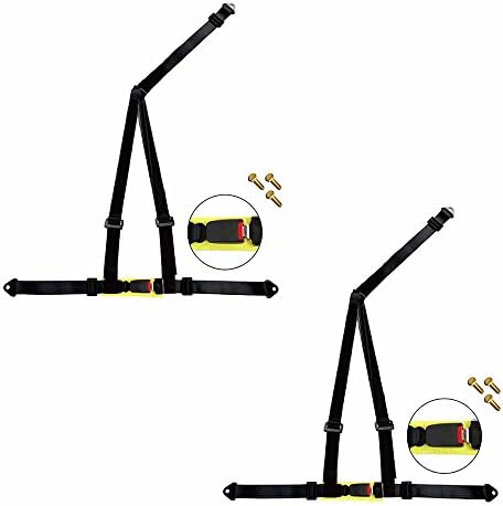 Noryb 2x 3 Point Black Fully Adjustable Racing Universal Harness Seat Belt Car 4x4