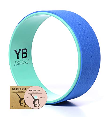 Rueda de Yoga "Wonder Wheel" por YOGABODY. De Color Azul/Turquesa. Viene Con Una Guía de Posturas en PDF y DVD incluidos. 38 Centímetros de Diámetro.