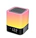 Produktbild SXWY Bluetooth Lautsprecher mit Nachtlicht, Wecker, Touch Control Nachttischlampe mit Musik-Player, Farbwechsel Lampe mit Wecker, 48 Farben, 4000mAh, Männer Frauen Geschenke Boy Girl Kind (Weiß)