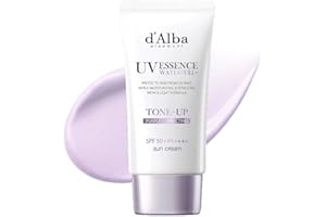 D'ALBA PIEDMONT d'Alba Creme Solaire Tonifiant Violette à la Truffe Blanche Italienne, Soin de la Peau Coréen Végétalien, Hydratant Teinté avec SPF 50+ PA++++, Utilisation Douce et Sûre pour tous les Types de Peau