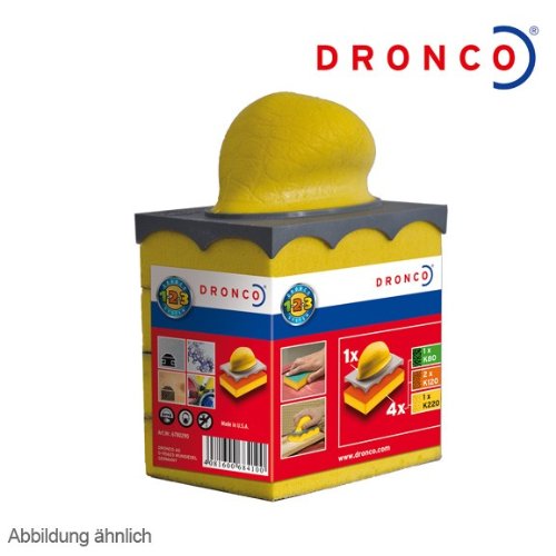 Dronco Schleifschwamm Set (Halter + 4 Schwämme Korn 80/120/220)