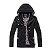 Produktbild Amphia Männer Solid Color Zip Hooded Langarm Jacke Baumwolljacke Sweatjacke Softshelljacke,Pure Farbe Tasche öffnen Sie einen Hut ReißVerschlussJacke DeckMantel(Schwarz,XL)