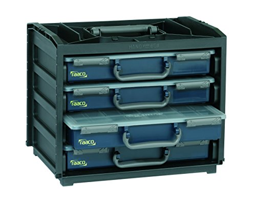 raaco HandyBox, bestückt, 55 x 4, schwarz, 136242 - 2
