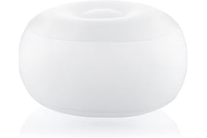 InnovaGoods - Pouf Gonflable LED Multicolore avec Télécommande, Résistant à l'eau, Pompe Incluse, Portable et Léger, Idéal pour Intérieur et Extérieur, Blanc, Unica, Plastique