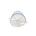 GreenForest Vintage Jute Linen Burlap Round Hanging Storage Basket-Blue Strips