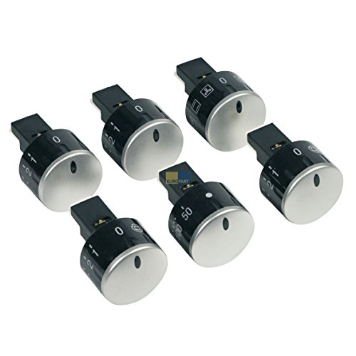 Preisvergleich Produktbild Neff 644982 00644982 ORIGINAL Knebelset Backofenknebelsatz Drehgriffset Regulierknebelsatz Herdknebelsets 6 teilig silber schwarz Kunststoff Herd Backofen Ofen Kochmulde