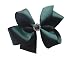 PrettyBoutique 5 Inches Girls Large Rhinestone Grosgrain Hair Bow Alligator Clip (Dark Green)