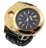 UK A2Z ® HUAYUE Black Dial Gesicht mit USB Elektronische Kreative Zigarette Zigarre Armbanduhr Feuerzeug - Gold