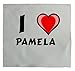 Produktbild Personalisiertes Putztuch zur Kontaktlinsen/Brillenreinigung mit Aufschrift Ich liebe Pamela (Vorname/Zuname/Spitzname)