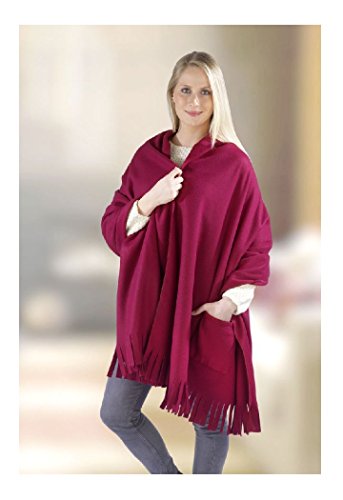 Preisvergleich Produktbild Vlies-Schal mit Taschen, bordeaux