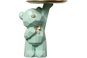 AISEN Svuotatasche del Orso Geometrico, Svuota Tasche da Ingresso Design, Sculture Moderne Design, Statua di Orso in Resina Vassoio Decorativo, Vassoio Portaoggetti, Porta Caramelle da Tavolo