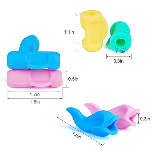 Pencil Grip, Ergonomic Rubber Pencil Grip Schreibhilfsmittel zur Korrektur der Kinderhandschrift (3 Typen-Packung mit 6 Stück) - 2