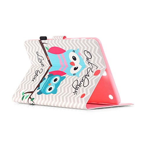 Samsung Galaxy Tab A 9.7 SM-T550 Hülle, DEENOR Colorful Painting and Stylish Drawing Wallet Case Book Style PU Leder Flip Protective Stand Schutzhülle Hülle für Samsung Galaxy Tab A 9.7 SM-T550. (Mother and child owl) - 4