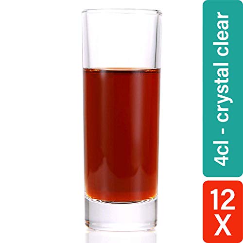 STAR - LINE Lot de 12 Verres à Shots en Verre épais résistant au Lave-Vaisselle Transparent 4 cl