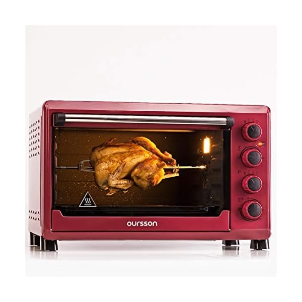 Oursson Mini Backofen 42 Liter, 4 Jahre Garantie, 12 Kochkombinationen, Selbstreinigungsfunktion, 2000 Watt, Burgund, MO4225/DC – Bild 3