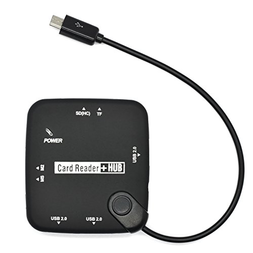 Incutex OTG Multi-Kartenleser 7 in 1 Kartenlesegerät micro USB 2.0 Multi-Adapter für Handys Smartphones Tablets