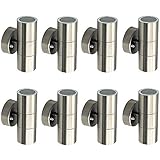 Material: Edelstahl, Glas, spritzwassergeschützt, IP 44, Fassung GU10, Lieferung ohne Leuchtmittel.