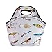 Produktbild Jieaiuoo Portable Lunch Bag,Fishing Decor,Several Fish Hook Equipment Objects Trolling Angling Netting Gathering Activity,Multi,for Kids Adult Thermal Insulated Tote Bags