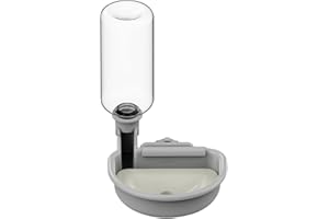 TOKAYIFE Pet Water Bottle [Grey, 480ml] Cage Water Bottles for Rabbits, Dogs, Ferrets, Cats and Other Small Animals, Anti-Overflow Water Dispenser for Crate