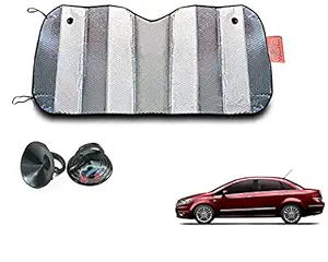 WolkomHome Silver foil Shade UV Protection Curtain Car Sunshade Film Windshield Visor Front Windshield Sunshade Cover for Fiat Linea