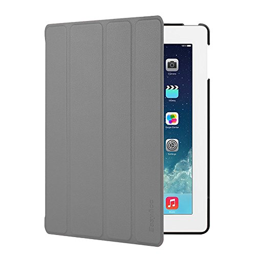 EasyAcc GOLD iPad 4 Hülle Schutzhülle Etui Tasche für Apple iPad 2/3/4 Smart Case Cover mit eingebautem Magnet für Einschlaf/Aufwach - Grau