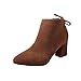 Produktbild Damenschuhe,Einfarbig Pointed Toe Schuhe Schmetterlingsknoten Hohen Absätzen Biker Boots (EU: 44, Khaki)