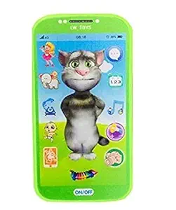 My Talking First Learning Kids Mobile Smartphone with Touch Screen and Multiple Sound Effects, Along with Neck Holder for Boys & Girls - Multi Color (Talking Tom)