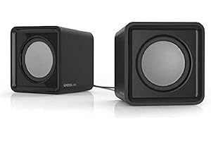 SPEEDLINK SL-810004-BK Twoxo Stereo Compact Cube designed USB Powered 5W Speakers –3.5mm jack for use with PC, tablet or smartphone – Multimedia sound for music, games and video - Black