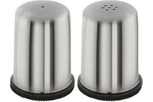 OrionMart Stainless Steel Salt and Pepper Shaker – Sturdy and Lightweight – Set of Two Salt & Pepper Pots