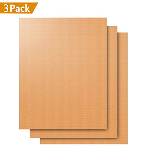 Preisvergleich Produktbild SANCENT Dauerbackfolie / Backmatten wiederverwendbar 3er Set - Beidseitig verwendbar, geruchlos, ohne Silikon,nichtklebende Easy Clean (40cm x 33cm) / (Gold)