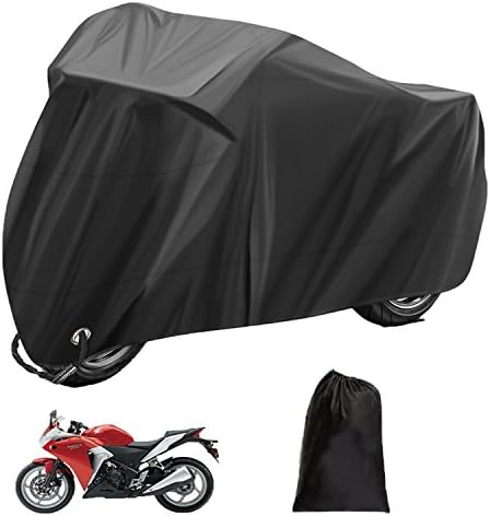 SKMALL Motorcycle Motorbike Cover, Waterproof Outdoor Protection Heavy Duty Rain Dust Scooter Cover with Storage Bag, XXL