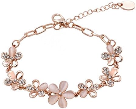 Hand Chain Charm Bracelet Women's Jewelry Bling 18K Rose Gold