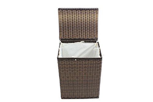 Wäschekorb aus braunem Rattan, Maße ca. 39x50x32cm