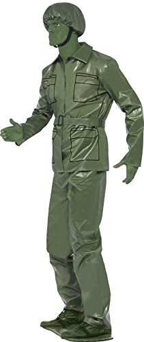 Smiffy's Adult men's Toy Soldier Costume, Top, trousers, Belt, Hat and Foot-base, Troops, Serious Fun, Size L, 23681