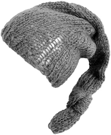 CHshe Mohair Handmade Newborn Baby Boys Girls Crochet Knitted Plait Knitted Cashmere Hat Photography Prop (Dark Grey)