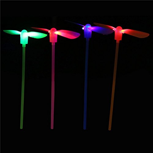 JanlyÂ® Flashing Dragonfly Glow Toy Educational LED Light Up Bamboo-copter Rotor Toy for Outdoor Christmas party Favor Gift