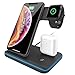 Price comparison product image 3 in 1 QI Wireless Charger for iPhone Xs XR X 8 Samsung S10 S9 15W Fast Charging Dock for Airpods Apple Watch 4 3 2 1 Stand (Color : Type A Black 15W)