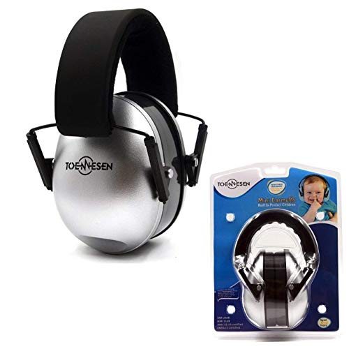 Casque Anti bruit Toennesen Enfant Cache-Oreilles Réduction de bruit pour Enfants et Bébé Protection Auditive pour la Réduction du Bruit Portable Confortable NRR 34 dB avec Bandeau Adjustable (argent)