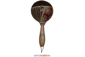 WORLD PLAYGROUND Noix de Coco Maraca Peinte à la Main / Instrument Rumba Shaker