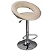 Produktbild Kunstleder Crescent Barhocker Küche Frühstück Bar Hocker Drehstuhl höhenverstellbar. beige