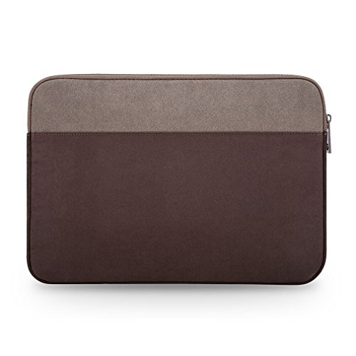 CAISON Wildleder Klassisch Komfort Laptop Hülse Notebook Computer Schutzhülle Tasche für 10″ 10.1″ 12″ Convertible Laptop Chromebook / Apple 12″ MacBook / 10.8″ Microsoft Surface 3 (Braun) - 3